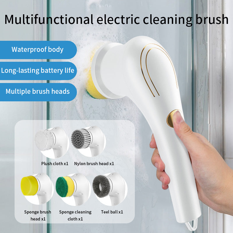 5 Heads Cleaning And Refreshing Hand-Held Kitchen Pots And Pans Multi-Functional Cleaning Electric Cleaning Brush