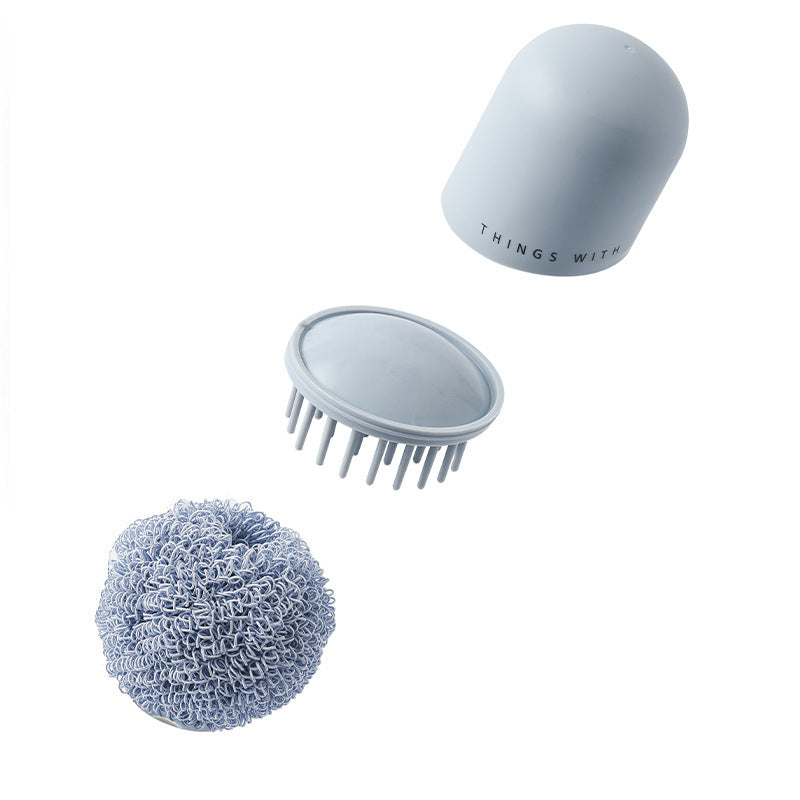 Cleaning Ball Household Kitchen Dishwashing Can Not Lose Wire Nordic Dishwashing Brush Pot With Handle Brush Pot Steel Wire Ball