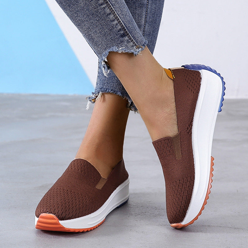 Spring and Autumn New Shoes Korean Women's Single Shoes Comfortable Casual Shoes Large Size Slip-On Shoes