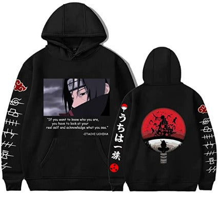 Naruto Uchiha Itachi Pullover Hoodie with Plush Spring and Autumn Coat Sweater