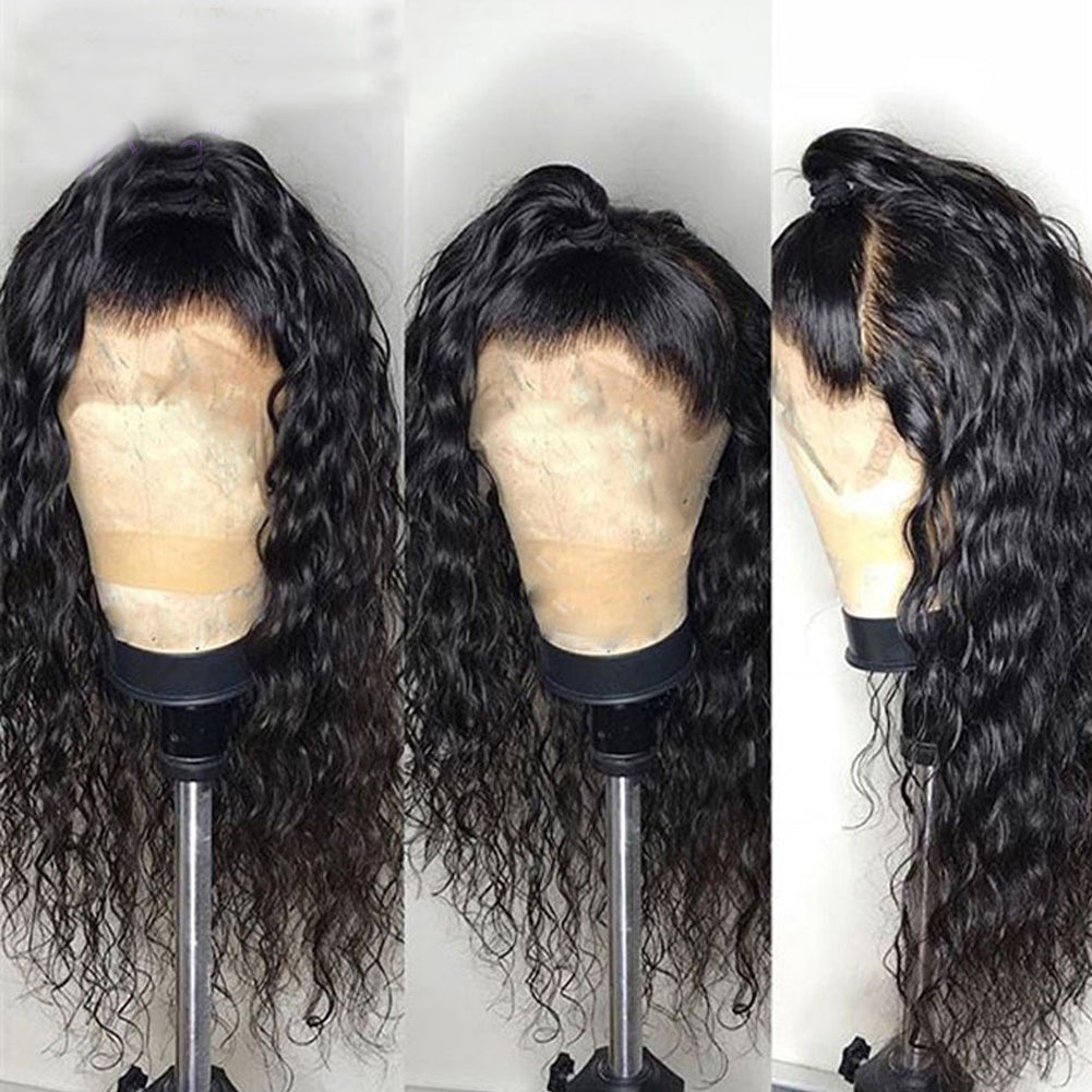 High Temperature Silk Wig Head Cover Wig Hand Groove Ladies Chemical Fiber Front Lace Curly Hair