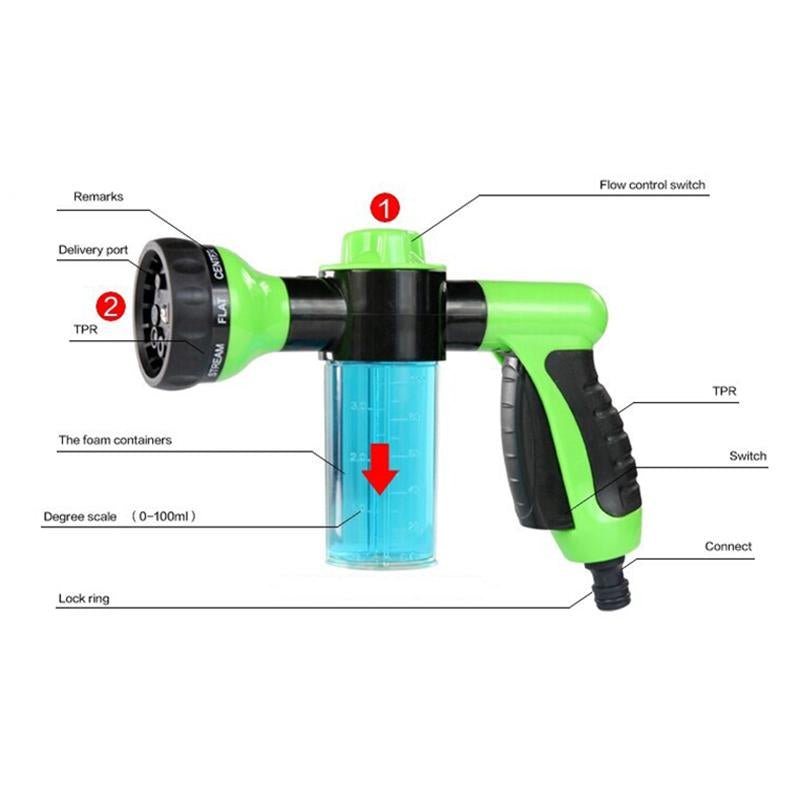 Hose Watering Gun Sprayer Car Cleaning Foam Spray Garden Watering Tools