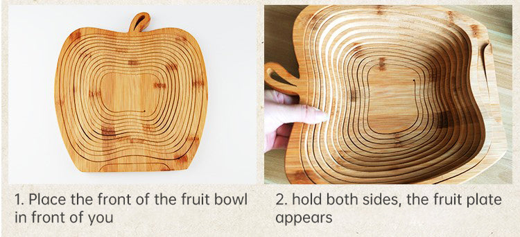 Folding Fruit Basket Creative Fashion Crafts Fruit Storage Basket Wooden Layer Tripod Bowl Outdoor Camping Supplies