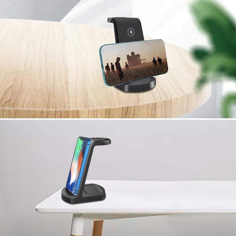 Three In One Wireless Charger Suitable for Mobile Phones, Headphones, Watches, Charging Brackets, Vertical Wireless Charging