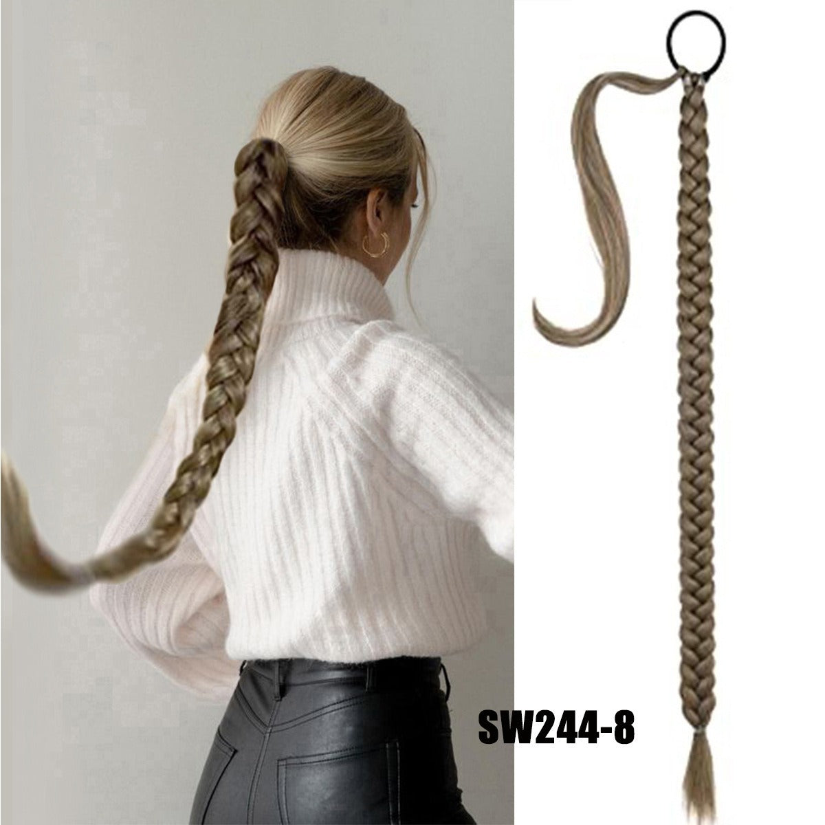 Fake Braid New Fashion Chemical Fiber Wig Female Long Braid Hair Extensions Hair Band Type Hair Extensions Braid Wig Ponytail