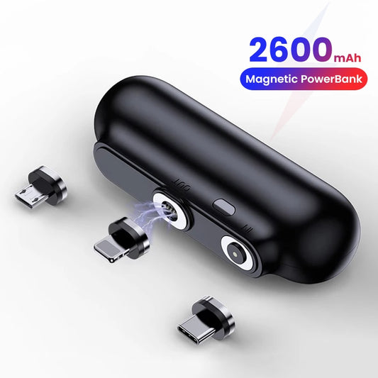 For iPhone 12 Magnetic Power Bank 2600mAh Mini Magnet Charger Power Bank For Xiaomi Emergency Portable Magnetic External Battery