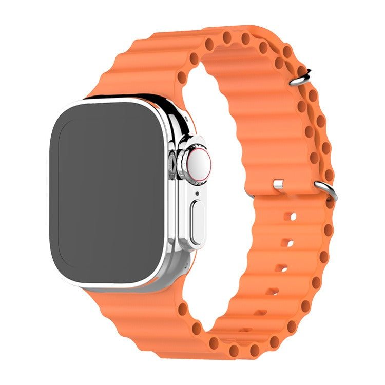 Silicone Ocean Watch Strap Suitable for Applewatch Apple S8 Watch Strap IWatch Sports Watch Strap