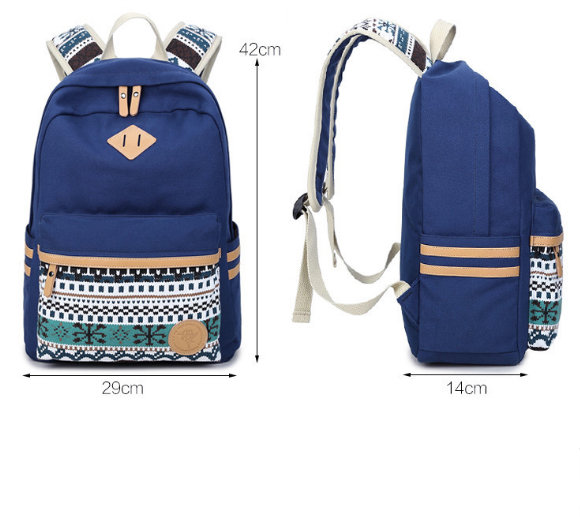 Shoulder bag female Korean canvas student bag national wind travel backpack computer bag ladies college wind tide