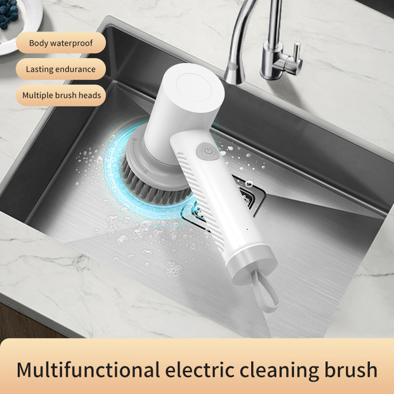 New Hand-Held Electric Cleaning Brush Kitchen Stove Brush Household Cleaning Brush Head Pot Ladle Multi Functional Cleaning