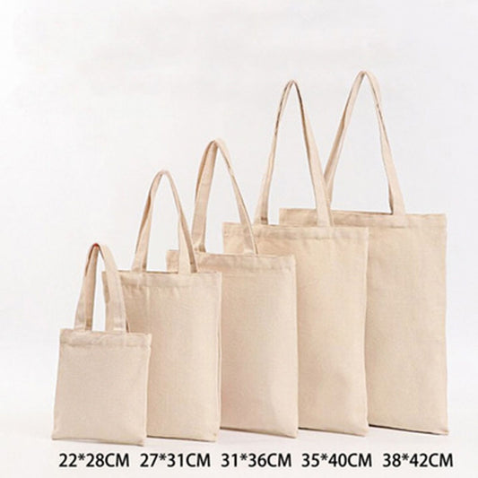 6 Sizes Shopper Tote Canvas Bag Reusable Shopping Bag Eco-friendly Cloth Bags Foldable Pouch Grocery Packages Shoulder Handbag