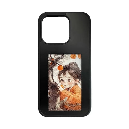 Screen casting phone case with ink screen DIY pattern suitable for iPhone protective case