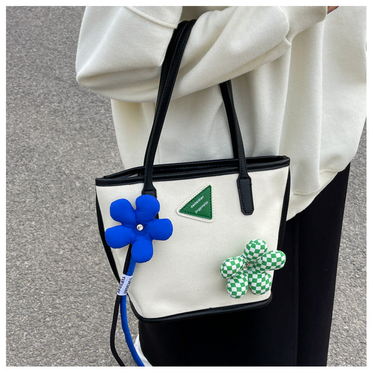 Retro Shoulder Bag Women's Bag New Fashion Fashion Cute Hand-Held Women's Bag Canvas Flower Bag