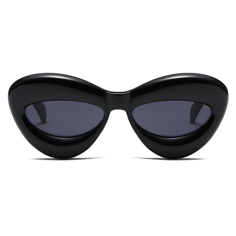 Inflatable lips fashionable European and American cat-eye personalized sunglasses for men and women