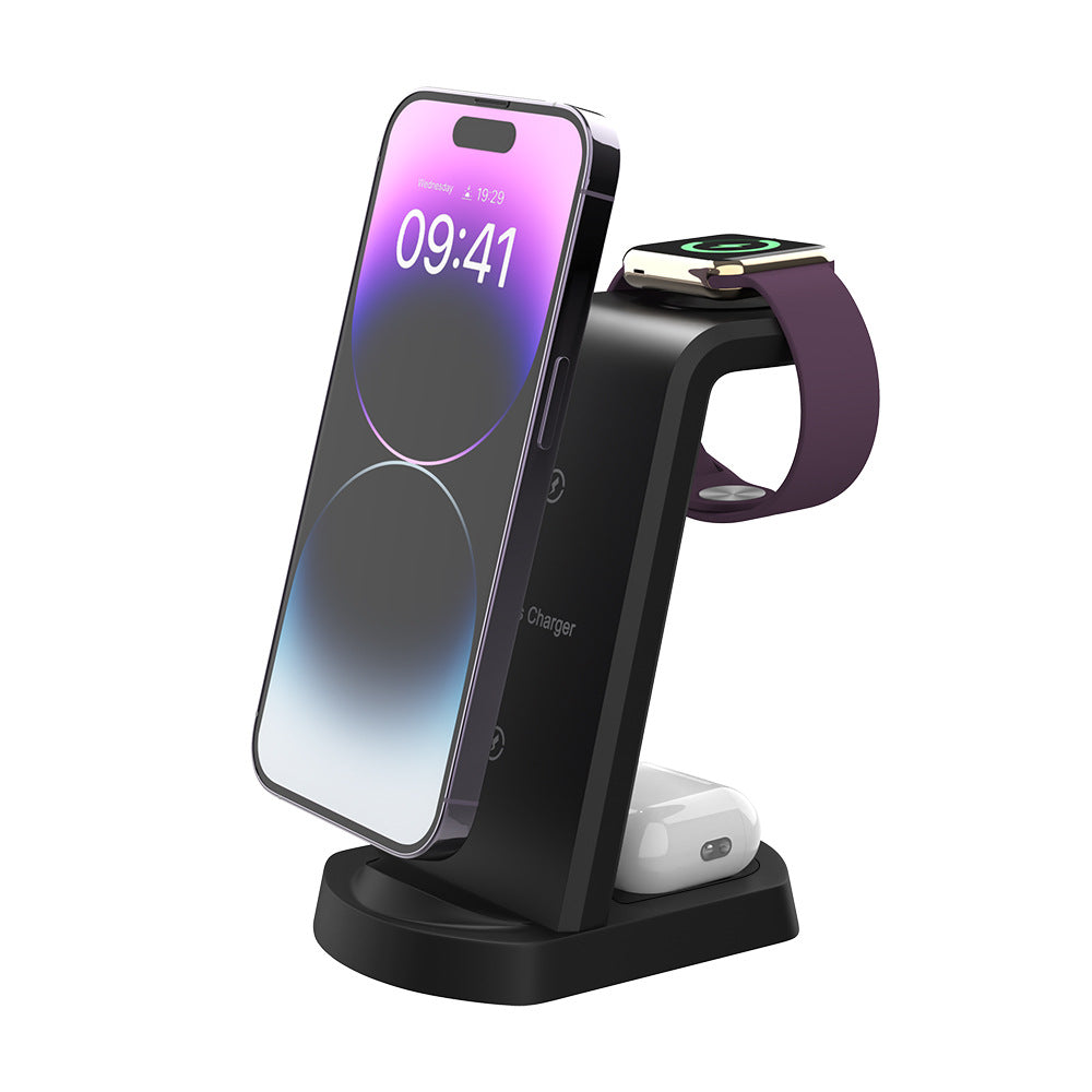 Three In One Wireless Charger Suitable for Mobile Phones, Headphones, Watches, Charging Brackets, Vertical Wireless Charging