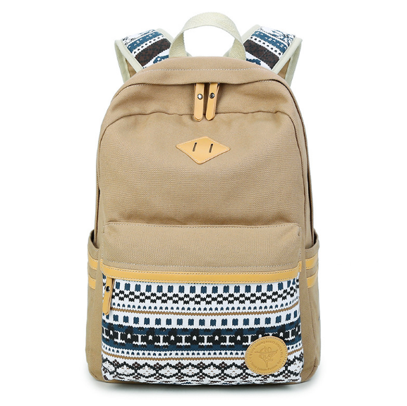 Shoulder bag female Korean canvas student bag national wind travel backpack computer bag ladies college wind tide