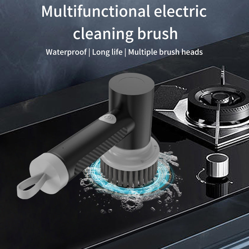 New Hand-Held Electric Cleaning Brush Kitchen Stove Brush Household Cleaning Brush Head Pot Ladle Multi Functional Cleaning