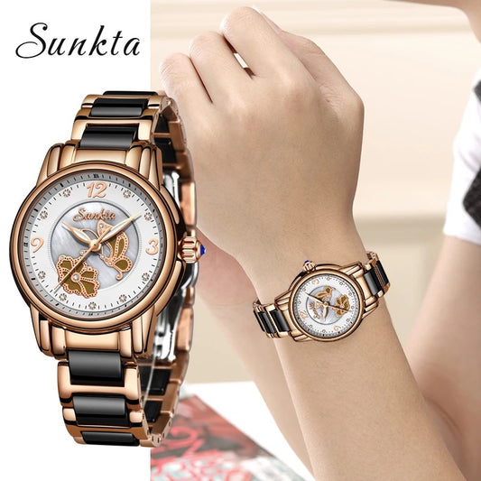 Lige High Quality Ceramic Watch Ladies Watch Exquisite Waterproof Watch