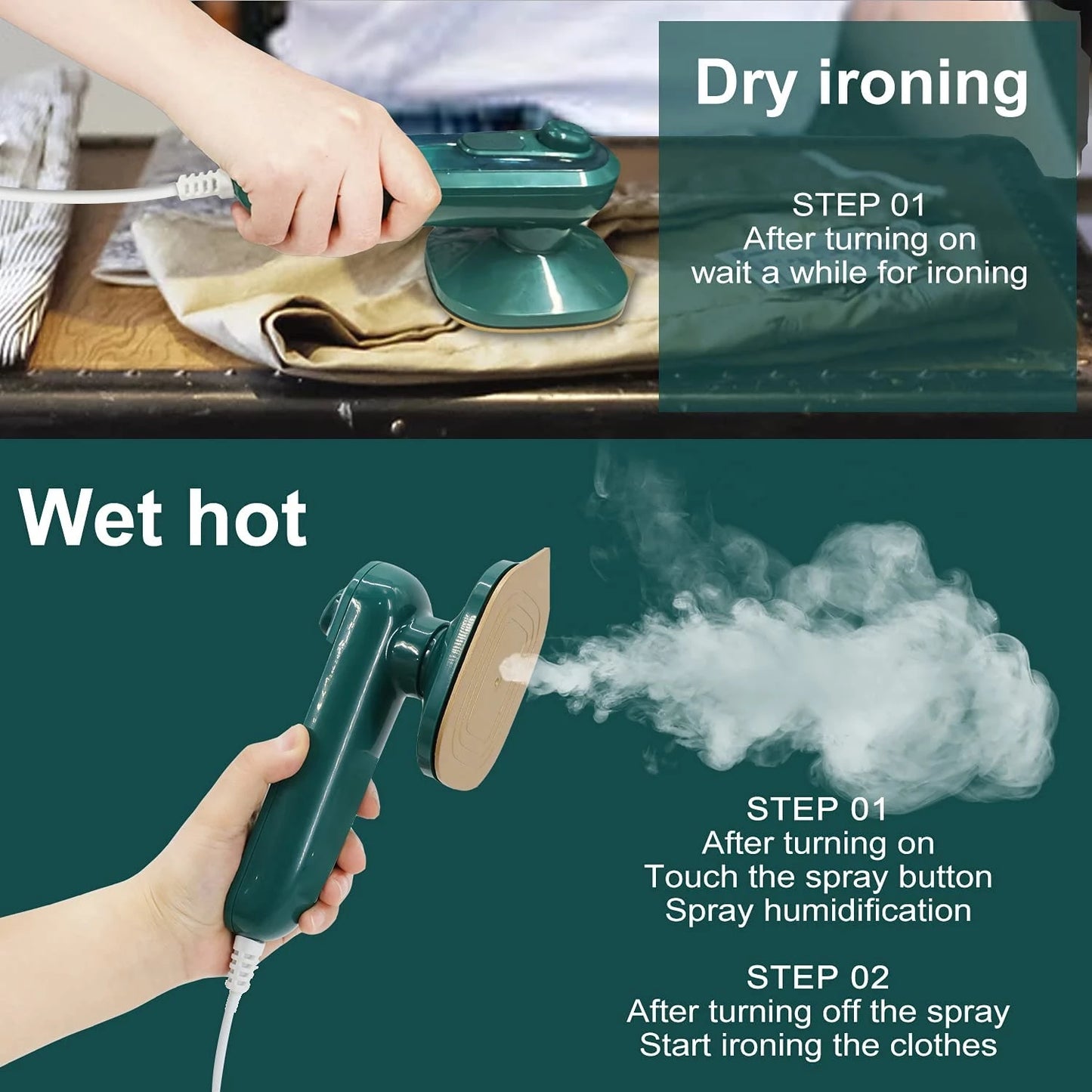 New Handheld Ironing Machine Portable Household Mini Steam Iron Hanging Iron Electromechanical Iron