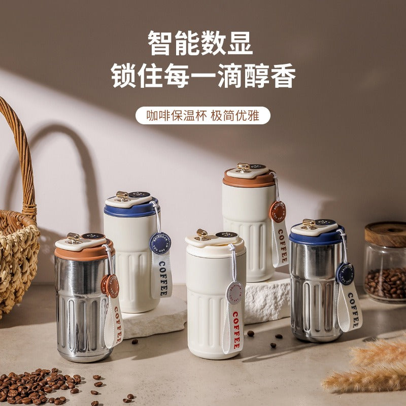 New coffee cup 316 stainless steel thermos cup high value men and women double layer water cup portable accompanying cup