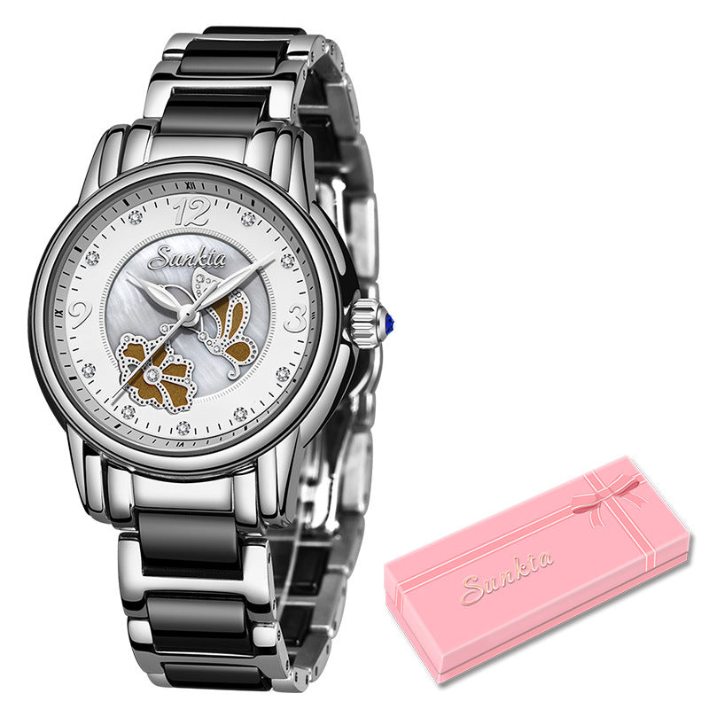 Lige High Quality Ceramic Watch Ladies Watch Exquisite Waterproof Watch