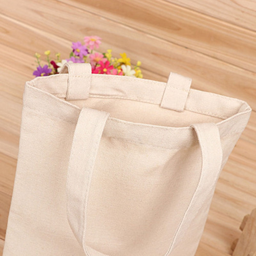 6 Sizes Shopper Tote Canvas Bag Reusable Shopping Bag Eco-friendly Cloth Bags Foldable Pouch Grocery Packages Shoulder Handbag