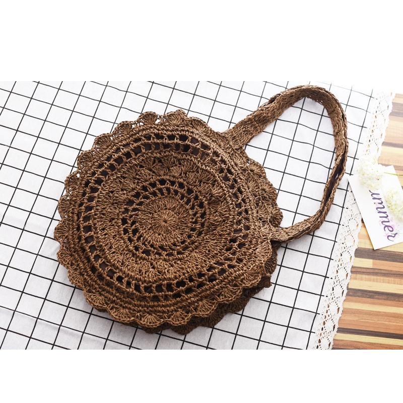 Bohemian Straw Bags Vintage Rattan Bag Handmade Kintted Travel Bags