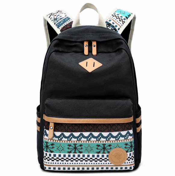 Shoulder bag female Korean canvas student bag national wind travel backpack computer bag ladies college wind tide