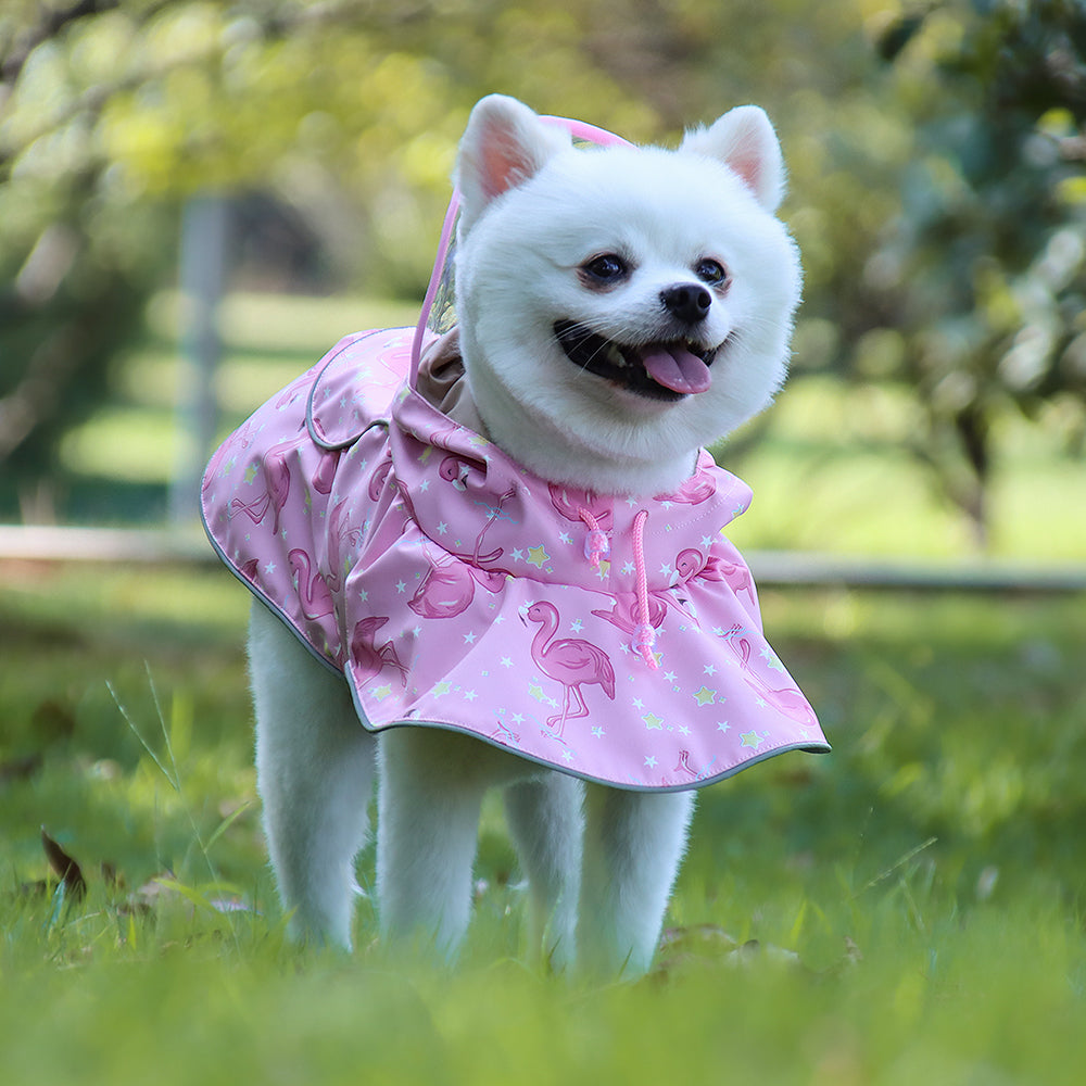 New Pet Clothes Waterproof Reflective Cape Raincoat Transparent PU Leather Dog Raincoat