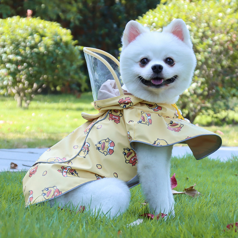 New Pet Clothes Waterproof Reflective Cape Raincoat Transparent PU Leather Dog Raincoat