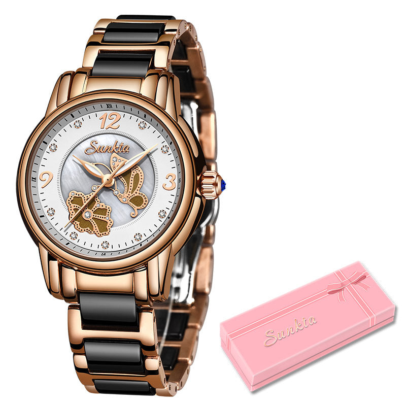 Lige High Quality Ceramic Watch Ladies Watch Exquisite Waterproof Watch