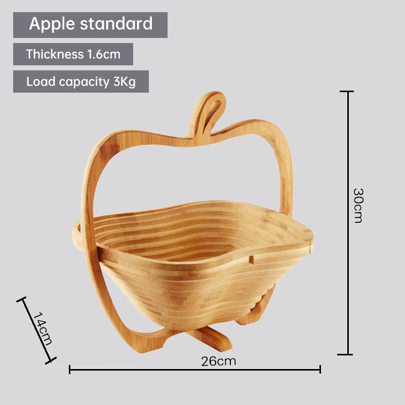 Folding Fruit Basket Creative Fashion Crafts Fruit Storage Basket Wooden Layer Tripod Bowl Outdoor Camping Supplies