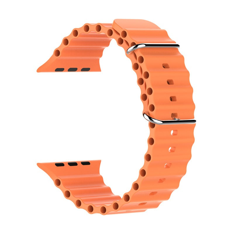 Silicone Ocean Watch Strap Suitable for Applewatch Apple S8 Watch Strap IWatch Sports Watch Strap