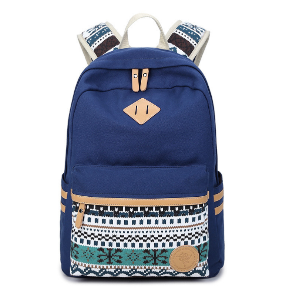 Shoulder bag female Korean canvas student bag national wind travel backpack computer bag ladies college wind tide