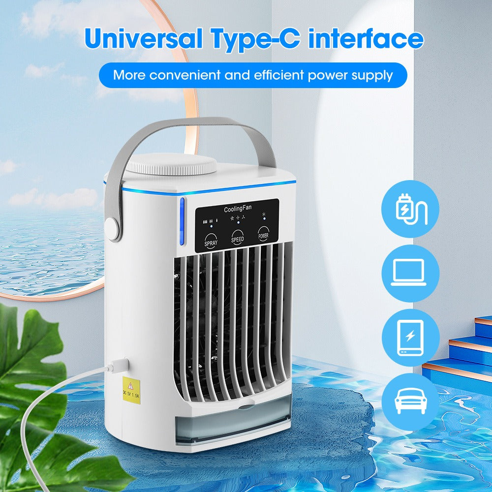 Air cooler Air conditioning fan Small mobile air conditioner Household humidification spray cooling fan