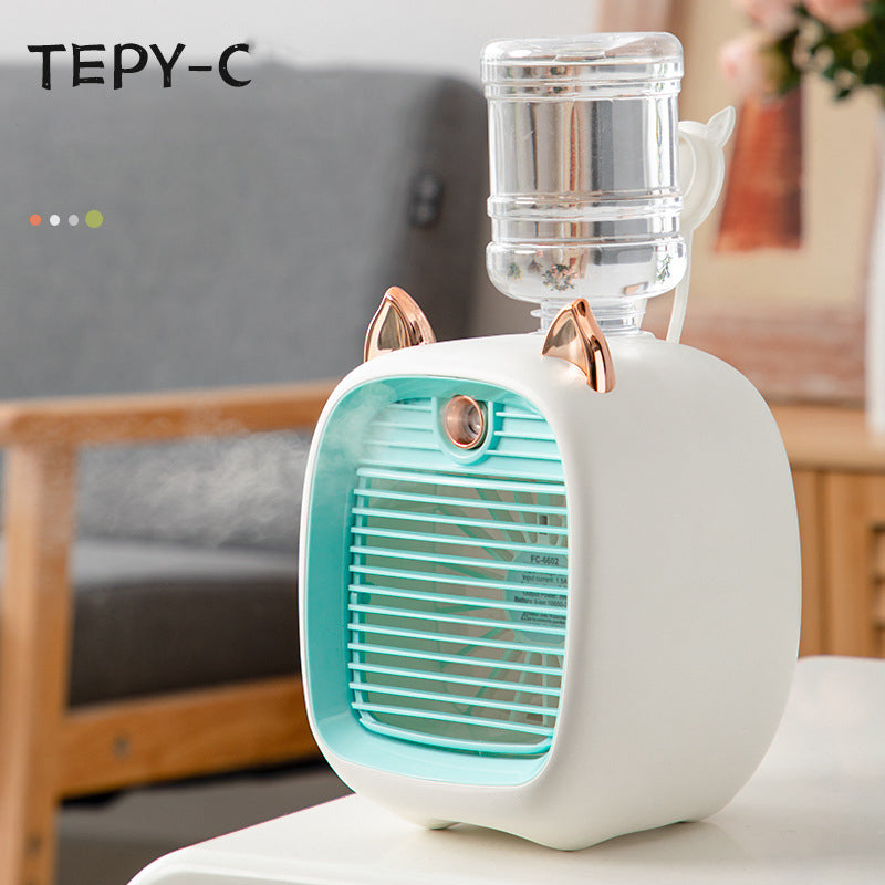 Humidifying Spray Mini Fan Office Desktop Air Cooler USB Charging Portable Desktop Small Fan