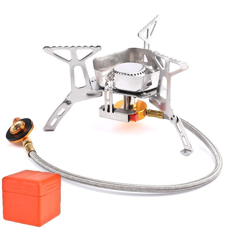 Outdoor Stainless Steel With Electronic Lighter Camping Windproof Stove Split Gas Stove Portable Picnic Stove Cooker