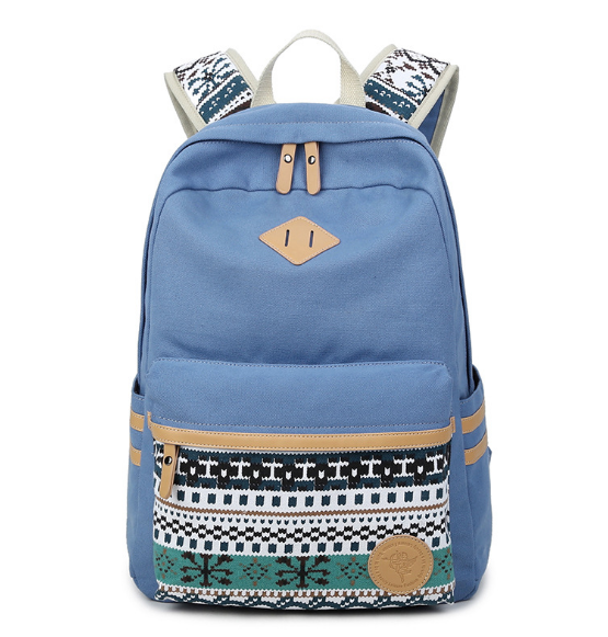 Shoulder bag female Korean canvas student bag national wind travel backpack computer bag ladies college wind tide