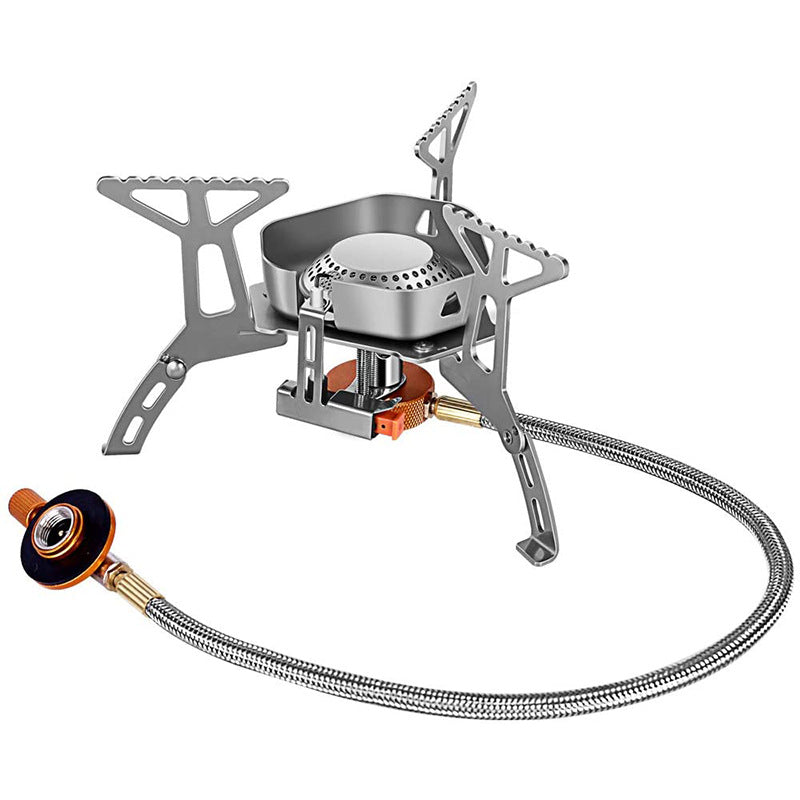 Outdoor Stainless Steel With Electronic Lighter Camping Windproof Stove Split Gas Stove Portable Picnic Stove Cooker