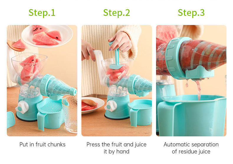 Multi Functional Manual Rotary Juicer Household Kitchen Manual Pulp Separation Juicer Small Portable Food Processor