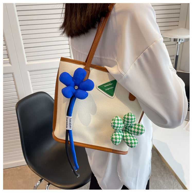 Retro Shoulder Bag Women's Bag New Fashion Fashion Cute Hand-Held Women's Bag Canvas Flower Bag