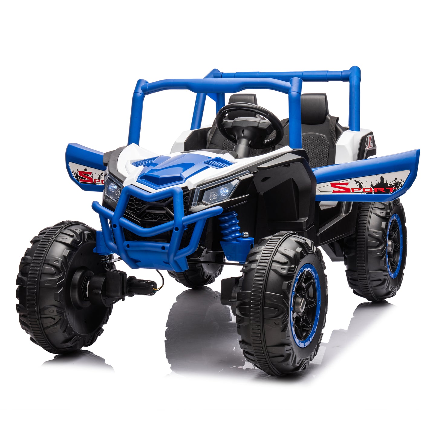 Side by Side 4x4 Ride on Off-Road Truck with Parent Remote Control, Battery Powered Electric Car