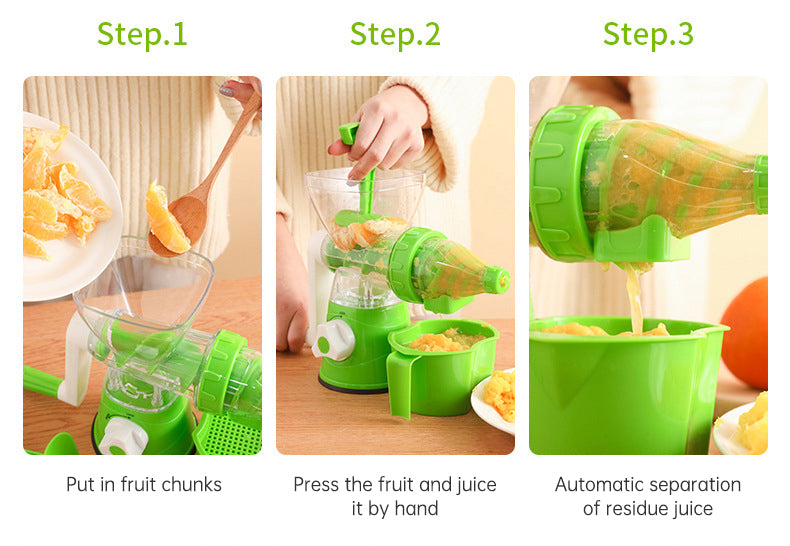 Multi Functional Manual Rotary Juicer Household Kitchen Manual Pulp Separation Juicer Small Portable Food Processor