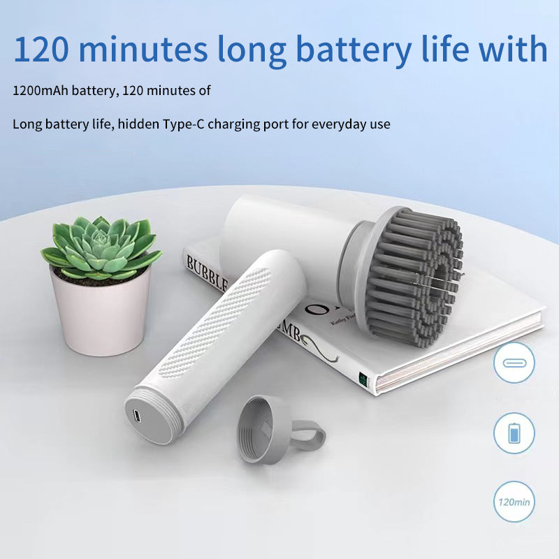 New Hand-Held Electric Cleaning Brush Kitchen Stove Brush Household Cleaning Brush Head Pot Ladle Multi Functional Cleaning