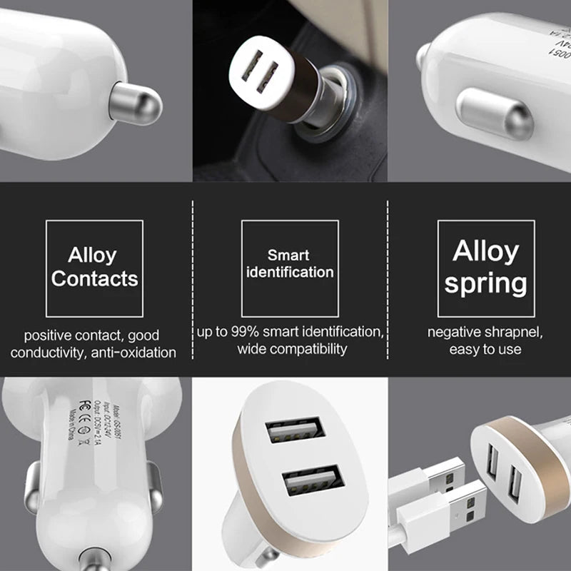 USB Car Charger For Phone 5V 2.1 A Mobile Phone Charger For iPhone Fast USB Charger Adapter